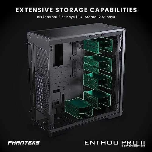 PHANTEKS Enthoo Pro 2 Server XL-EEB grūdintas stiklas