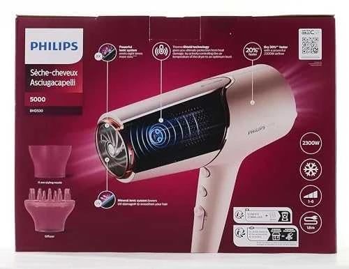 Plaukų džiovintuvas Philips BHD530/00, rožinis