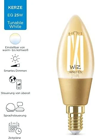 Signify WiZ - C35 Amber Candle E14 Tunable Filament - Smart Home