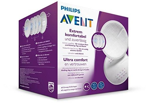 Vienkartinės maitinančios įklotės Philips Avent 60 vnt dienai ir naktį