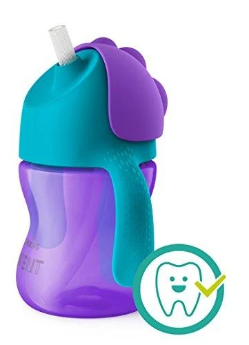 Philips AVENT 9+ mėn. puodelis su šiaudeliu 200 ml, violetinis