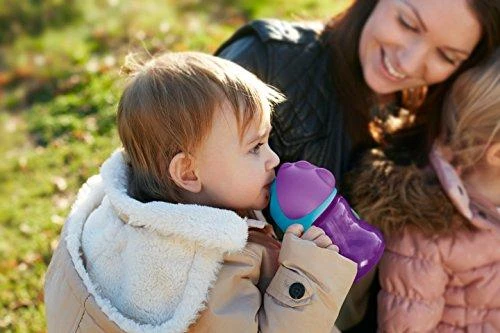 Philips AVENT 9+ mėn. puodelis su šiaudeliu 200 ml, violetinis