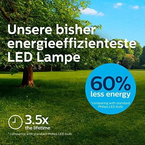 „Philips“ klasikinė LED lempa su 40 W, E27 pagrindu, skaidri, šaltai balta (4000 K)