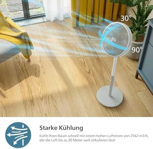 Ventiliatorius Philips 2000 Series | CX2550/00 | Stand Fan | 50 W | Diameter 40 cm | Greičių skaičius 3 | Oscillation | Baltas