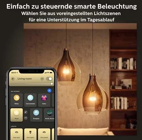 „Philips WA 11W A60 E27“ 2 vnt. pakuotė | E27 | 11 W | Nuo šiltos iki vėsios, balta 2200K–6500K | „Bluetooth“ ir „Zigbee“
