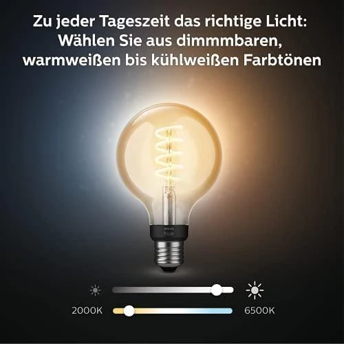 „Philips Hue WA 7W“ siūlinė G93 lemputė, E27 | E27 | 7 W | Nuo šiltos iki vėsios spalvos, 2200–4500 K | „Bluetooth“ ir „Zigbee“