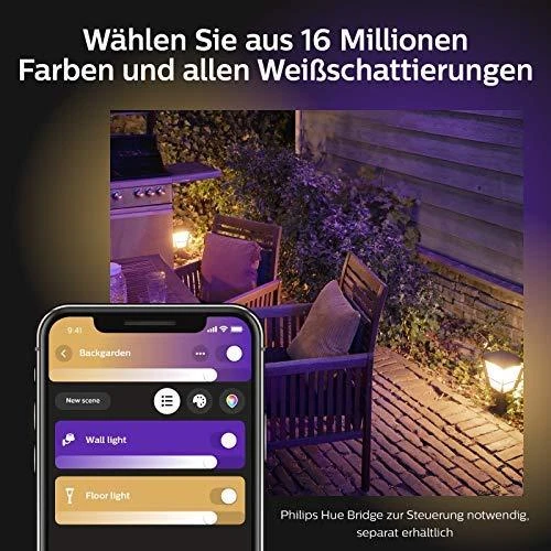 Philips Hue Econic Lauko Šviestuvas (Baltas ir spalvotas)