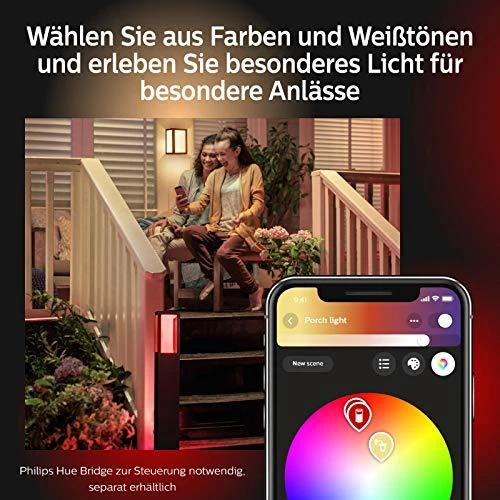 Philips Hue Impress stulpinis lauko šviestuvas (Baltas ir spalvotas)