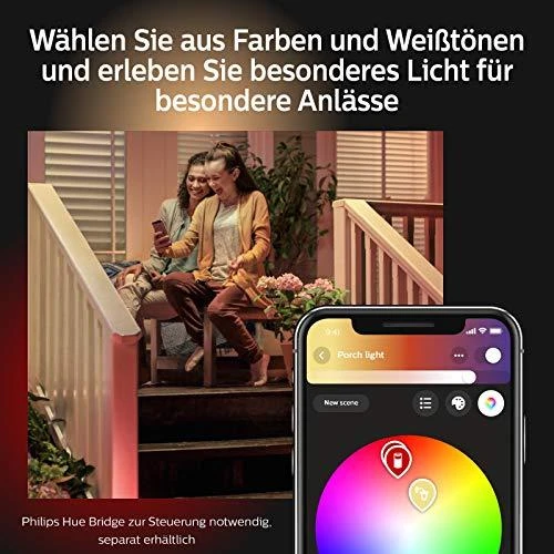 Philips Hue Econic Sieninis lauko šviestuvas (Baltas ir spalvotas)