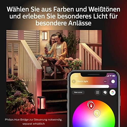 Philips Hue Econic Sieninis lauko šviestuvas (Baltas ir spalvotas)