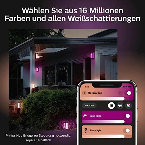 Philips Hue Impress stulpinis lauko šviestuvas (Baltas ir spalvotas)