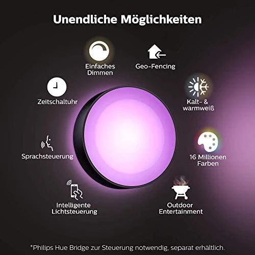 Philips Hue Sieninis lauko šviestuvas Daylo (Baltas ir spalvotas)