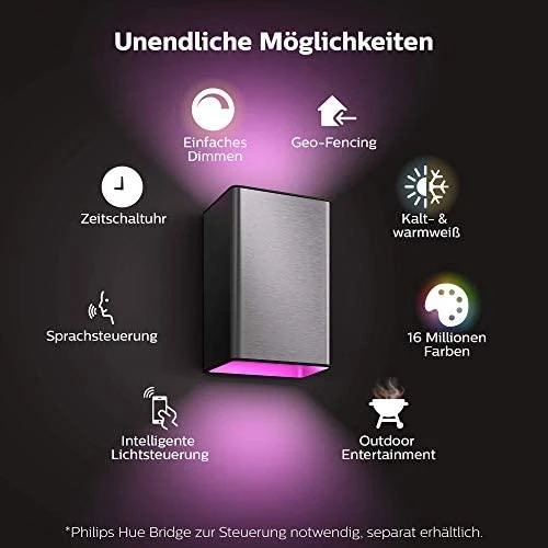 Philips Hue Sieninis lauko šviestuvas Resonate (Baltas ir spalvotas)