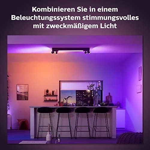 Lubinis šviestuvas Philips Hue Centris 4 taškų juoda specialios formos BT lubinė lempa