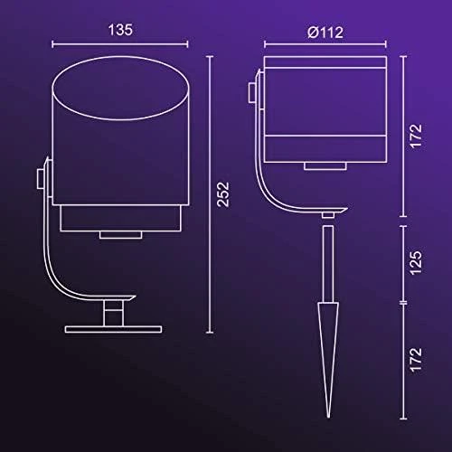 Philips Hue Lily XL juoda 1x15W
