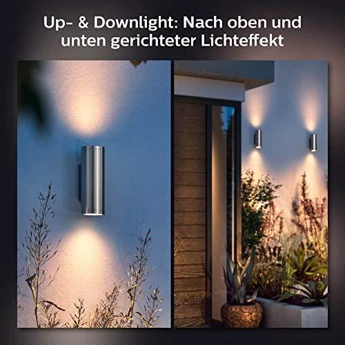 Sieninis šviestuvas Philips Hue AppearWACA EU sieninis žibintas inox 2x8