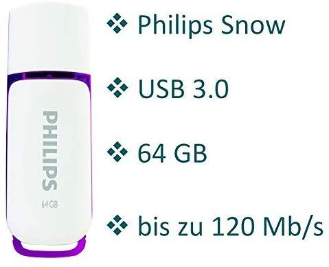 USB atmintinė Philips USB 3.0 64GB Snow Edition Magic Violetinė