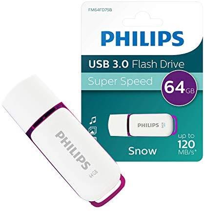 USB atmintinė Philips USB 3.0 64GB Snow Edition Magic Violetinė