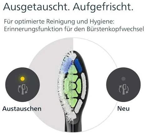 8 dalių šepetėlių galvučių pakuotė Philips Sonicare Optimal White HX6068/88, Juodos spalvos