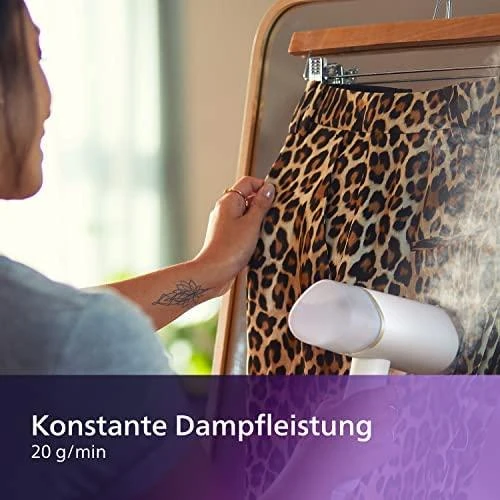 Philips 3000 serijos rankinis garintuvas STH3020/10 Kompaktiškas ir sulankstomas Paruoštas naudoti per ~30 sekundžių 1000W, iki 20g/min. Nereikia lyginimo lentos