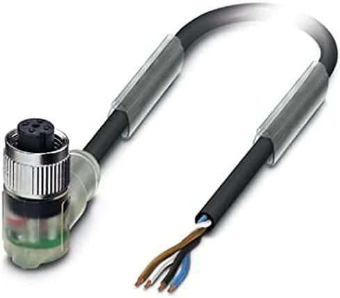 Phoenix Contact Kabelis 4P 5m laisvas kabelio kampo lizdas M12 su LED SAC- 4P- 5.0- PUR / M12FR3 (1668302)