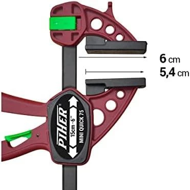 Greitos fiksacijos spaustuvas Piher Mini Quick 5,5x30cm, maks. 75kg