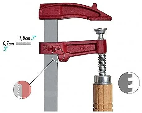Piher Spaustuvai MM 25cm, žiočių gylis 7cm, max 4000N, medine rankena