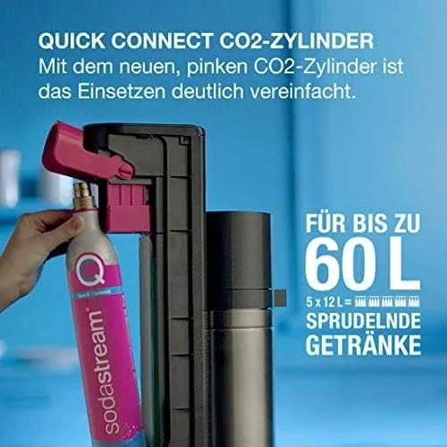 SodaStream Quick Connect CO2 angliarūgštės cilindras 60L, rožinis