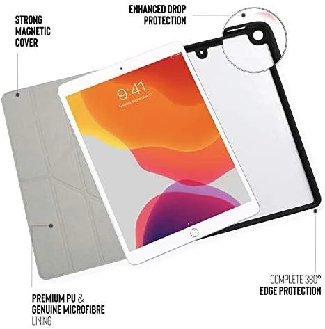 Pipetto Origami No1 Original dėklas, juodos spalvos – Apple iPad 10.2 (2021/2020/2019)