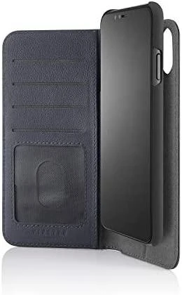 Pipetto iPhone XS Max Magnetic Folio Odinis dėklas with Wireless Charging - Navy mėlynas