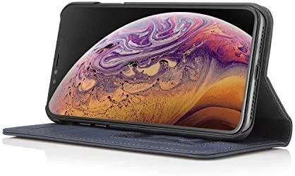 Pipetto iPhone XS Max Magnetic Folio Odinis dėklas with Wireless Charging - Navy mėlynas
