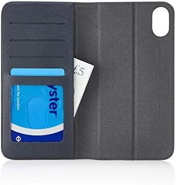 Pipetto iPhone XS Max Magnetic Folio Odinis dėklas with Wireless Charging - Navy mėlynas