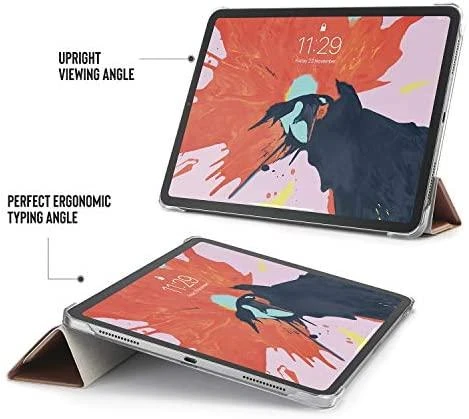 Pipetto iPad Pro 2018 11 colių origami dėklas – rožinis auksinis / skaidrus