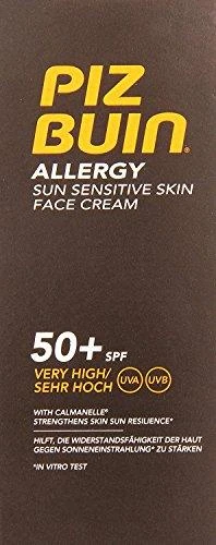 Saulei jautrios odos veido kremas Piz Buin Allergy SPF50, 50 ml