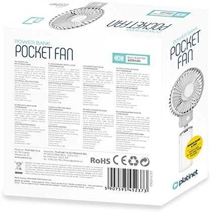 Platinet įkraunamas ventiliatorius PRDF6107 4000 mAh (45237)
