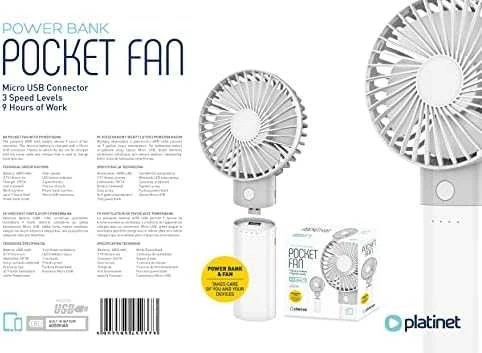 Platinet įkraunamas ventiliatorius PRDF6107 4000 mAh (45237)