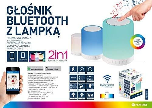 Platinet belaidis garsiakalbis + LED lempa 2in1 PDLSB01