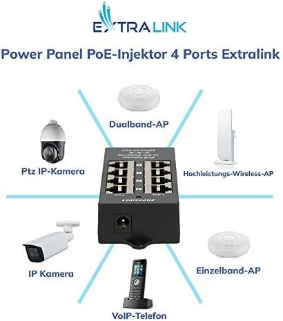 EXTRALINK EX.12646 POE INJECTOR 4 PORT Juodas