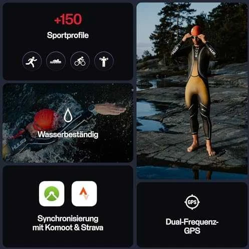 Išmanusis laikrodis Polar Vantage V3 S/L. Sidabrinės spalvos korpusas su melsvos spalvos dirželiu