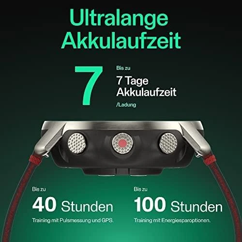 Išmanusis laikrodis Polar Grit X Pro Titan, Titano apvadas su juodu odiniu dirželiu