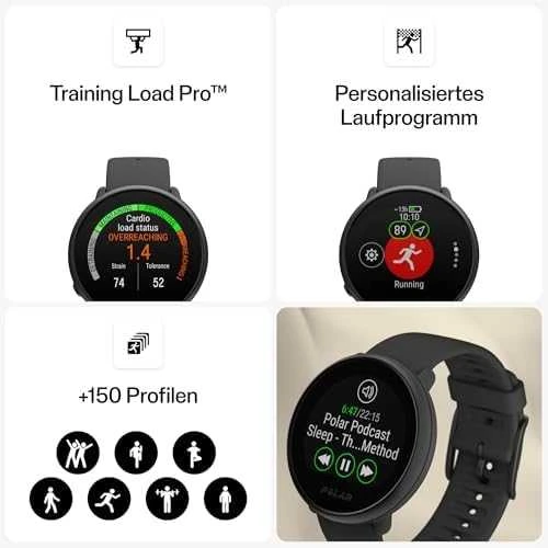 Išmanusis laikrodis Polar Ignite 3 Titanium, S-L dydžio, Juodos spalvos korpusas su rudos spalvos odiniu dirželiu (komplektacijoje papildomai juodos spalvos silikoninis dirželis)