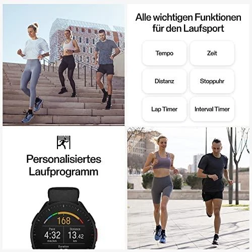 Išmanusis laikrodis Polar Pacer,S/L dydžio, Juodos spalvos