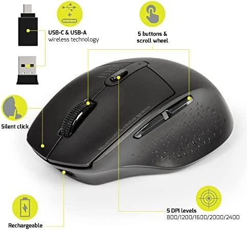 Port Designs 900715 pelė dešinei rankai RF belaidė + Bluetooth Optinė 2400 DPI