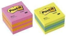 3M Lipnių lapelių kubas Post-it Mini Lemon, 51 x 51 mm, 400 lapelių, įvairios spalvos