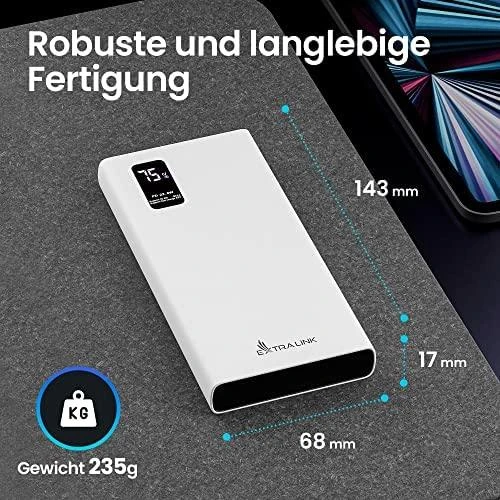 Extralink powerbank EPB-067B 10000mAh greito įkrovimo balta