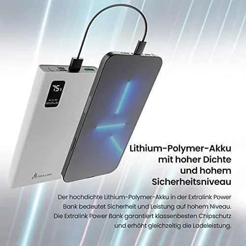Extralink powerbank EPB-067B 10000mAh greito įkrovimo balta