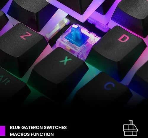 PREYON Mėlyna Blitz Claw TKL laidinė mechaninė klaviatūra (US, Gateron Mėlyna)