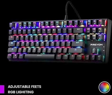 PREYON Mėlyna Blitz Claw TKL laidinė mechaninė klaviatūra (US, Gateron Mėlyna)