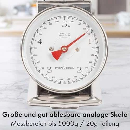Virtuvinės svarstyklės Profi Cook ProfiCook PC-KW 1247 Nerūdijantis plienas Countertop Mechanical kitchen scale