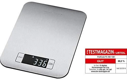 Virtuvinės svarstyklės Clatronic ProfiCook PC-KW 1061 Juodas, Nerūdijantis plienas Rectangle Electronic kitchen scale